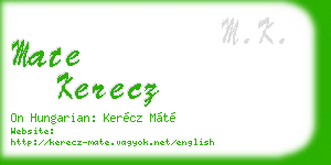 mate kerecz business card