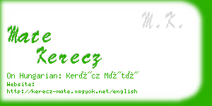 mate kerecz business card